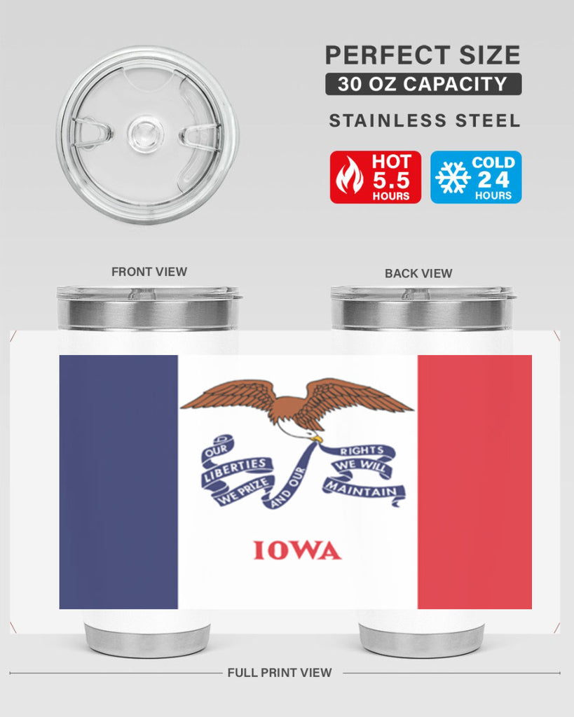 Iowa 37#- Us Flags- Tumbler