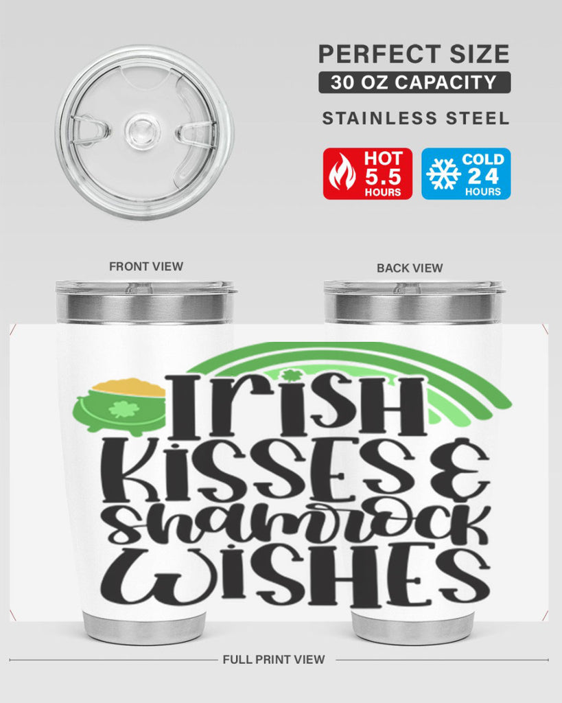 Irish Kisses Shamrock Wishes Style 80#- St Patricks Day- Tumbler