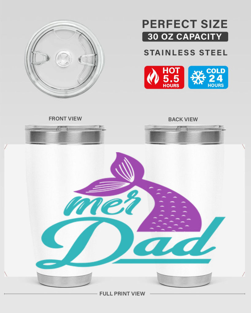 Mer Dad 325#- mermaid- Tumbler