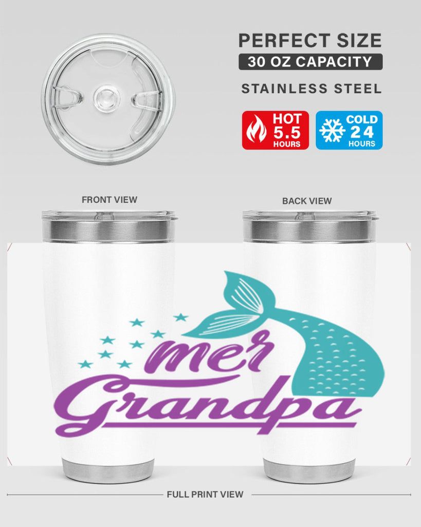 Mer Grandpa 329#- mermaid- Tumbler