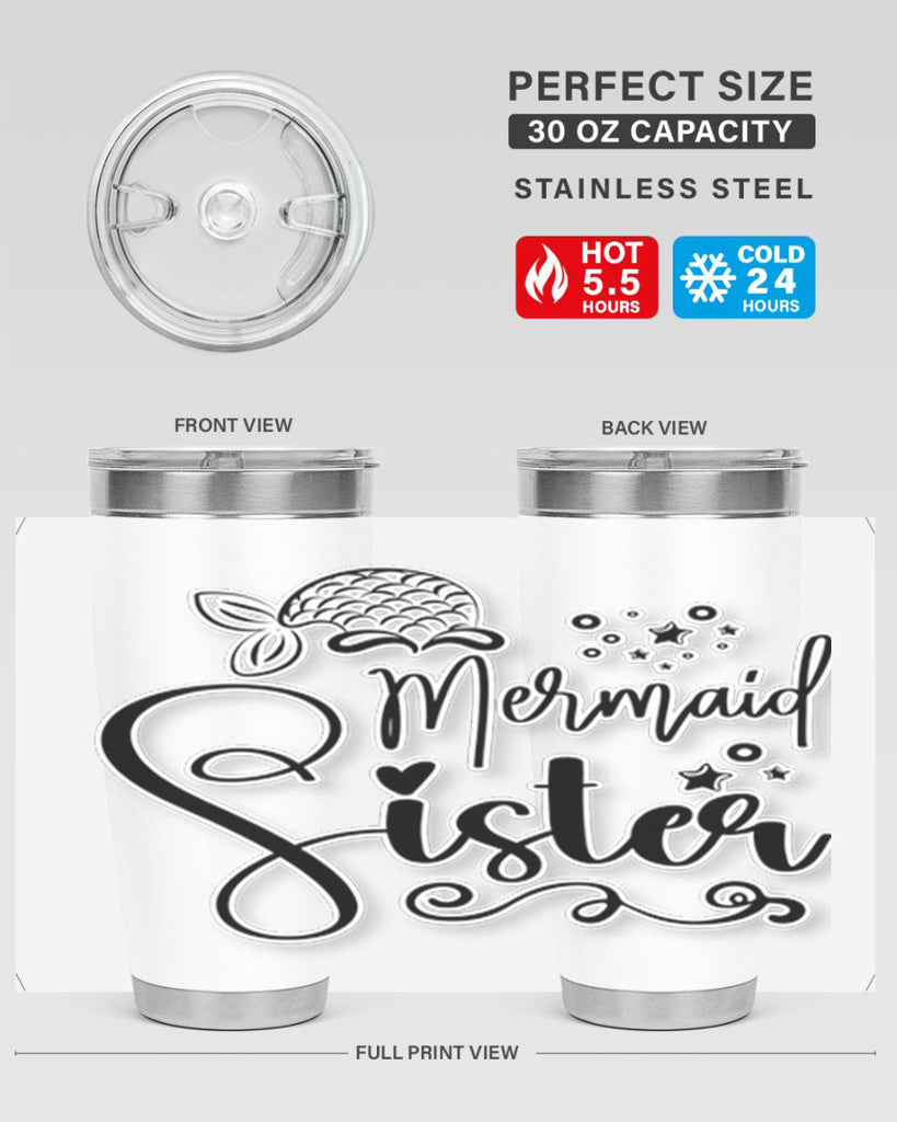 Mermaid Sister 441#- mermaid- Tumbler