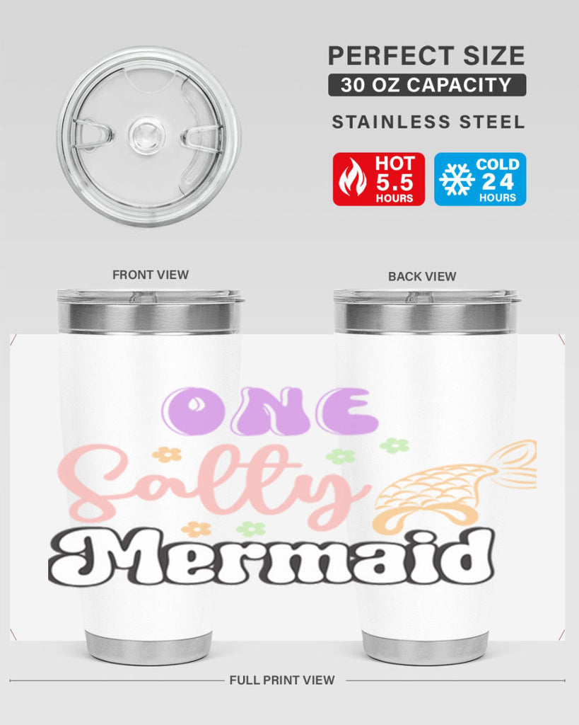 One Salty Mermaid 529#- mermaid- Tumbler