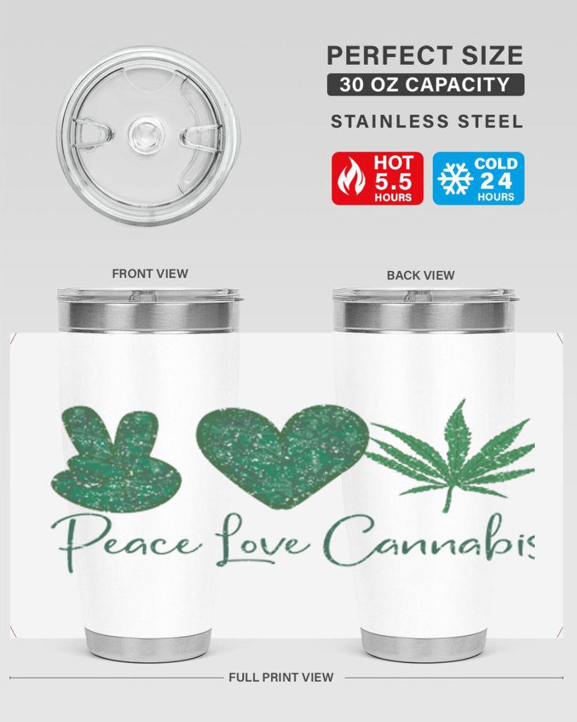 Peace Love Cannabis Sublimation 217#- marijuana- Tumbler