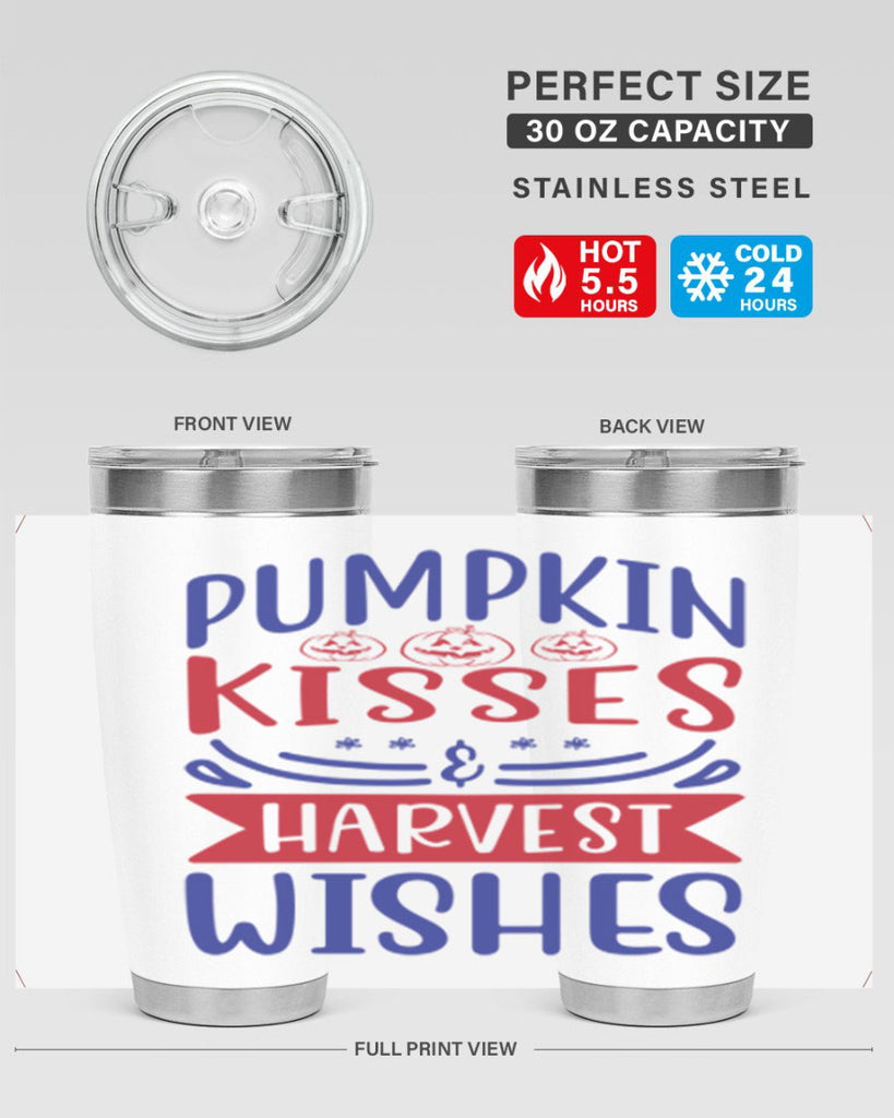 Pumpkin Kisses Harvest Wishes 522#- fall- Tumbler