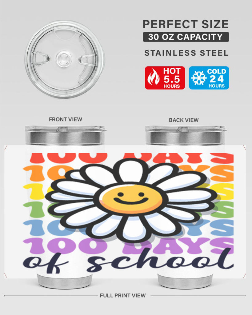 Retro Flower 100 Days Of 56#- 100 days of school- Tumbler