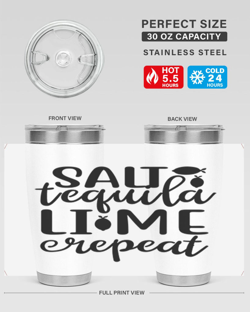 Salt tequila lime repeat 558#- mermaid- Tumbler