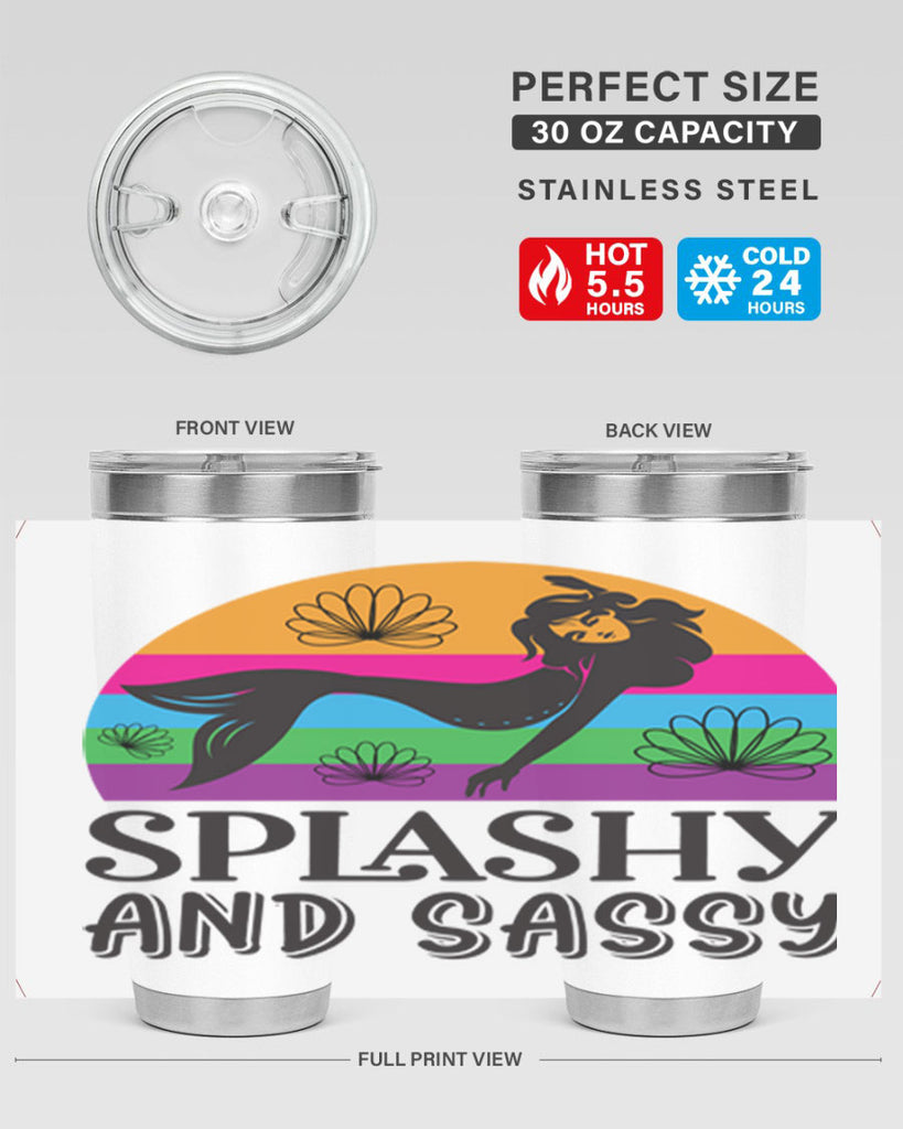 Splashy and sassy 623#- mermaid- Tumbler