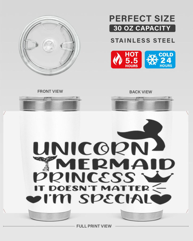 Unicorn Mermaid princess it doesnt 662#- mermaid- Tumbler