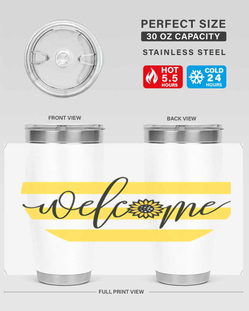 Welcome with sunflower592#- spring- Tumbler