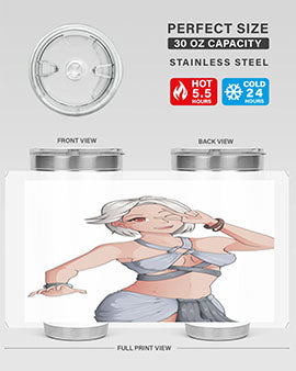 White hair girl wearing summer outfit 40#- anime- Tumbler