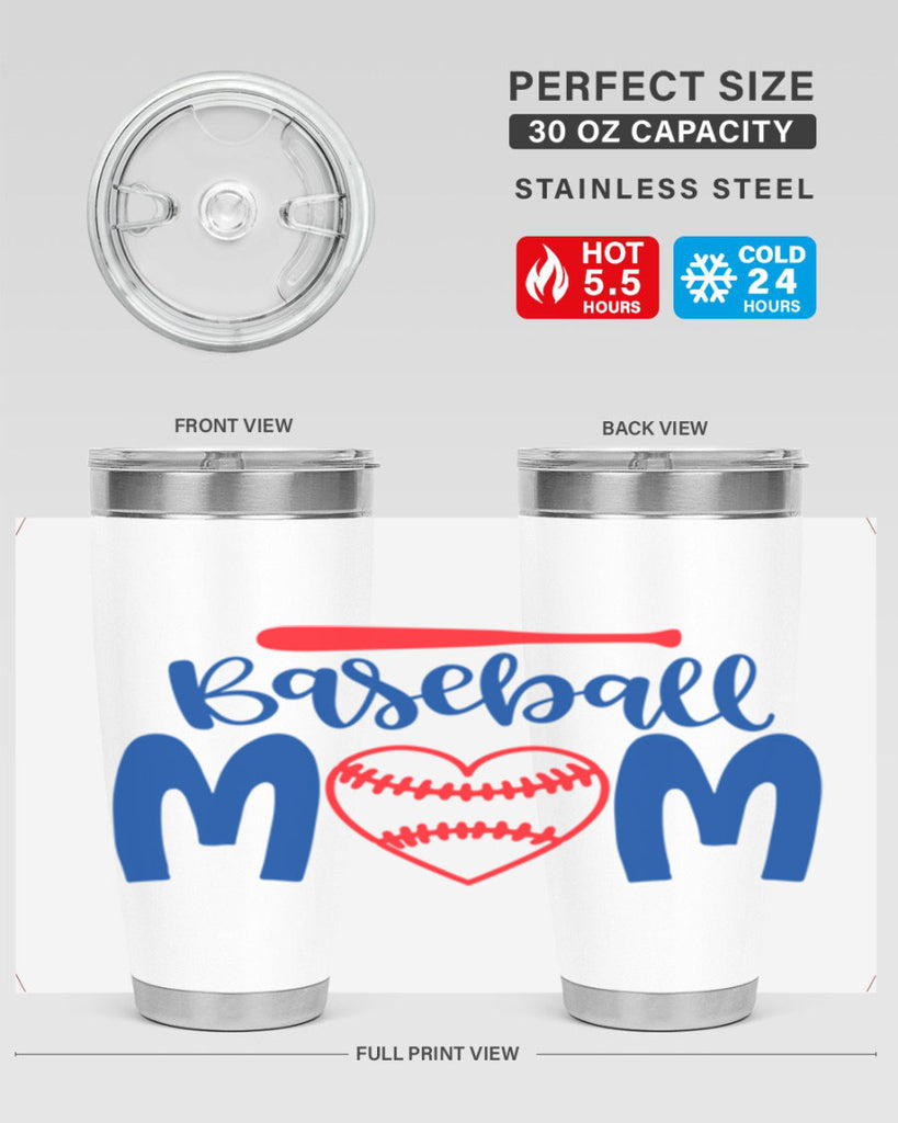 baseball mom 278#- mom- Tumbler