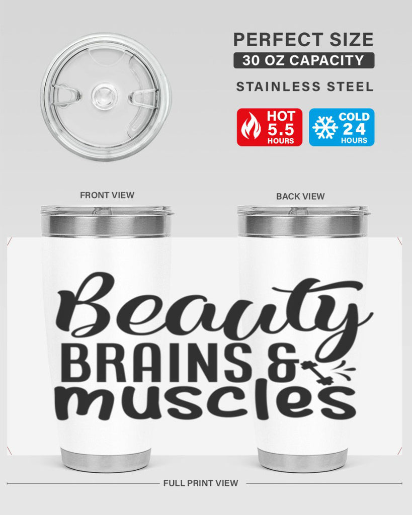 beauty brains muscles 51#- gym- Tumbler