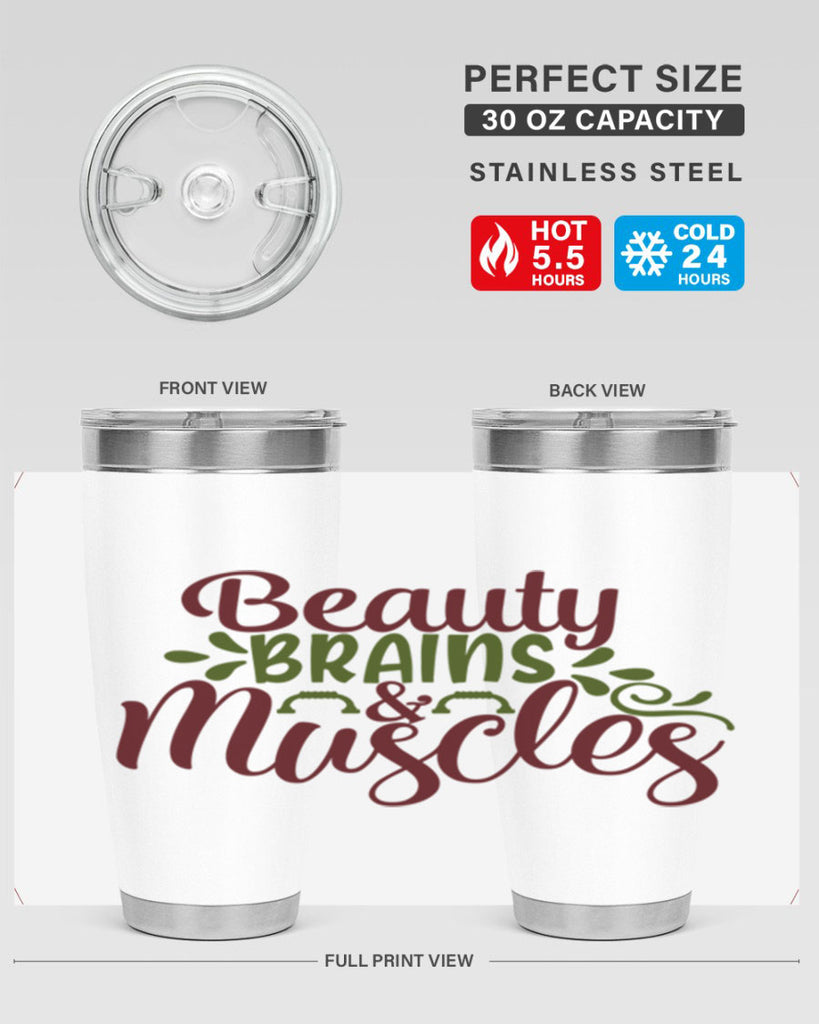 beauty brains muscles 52#- gym- Tumbler