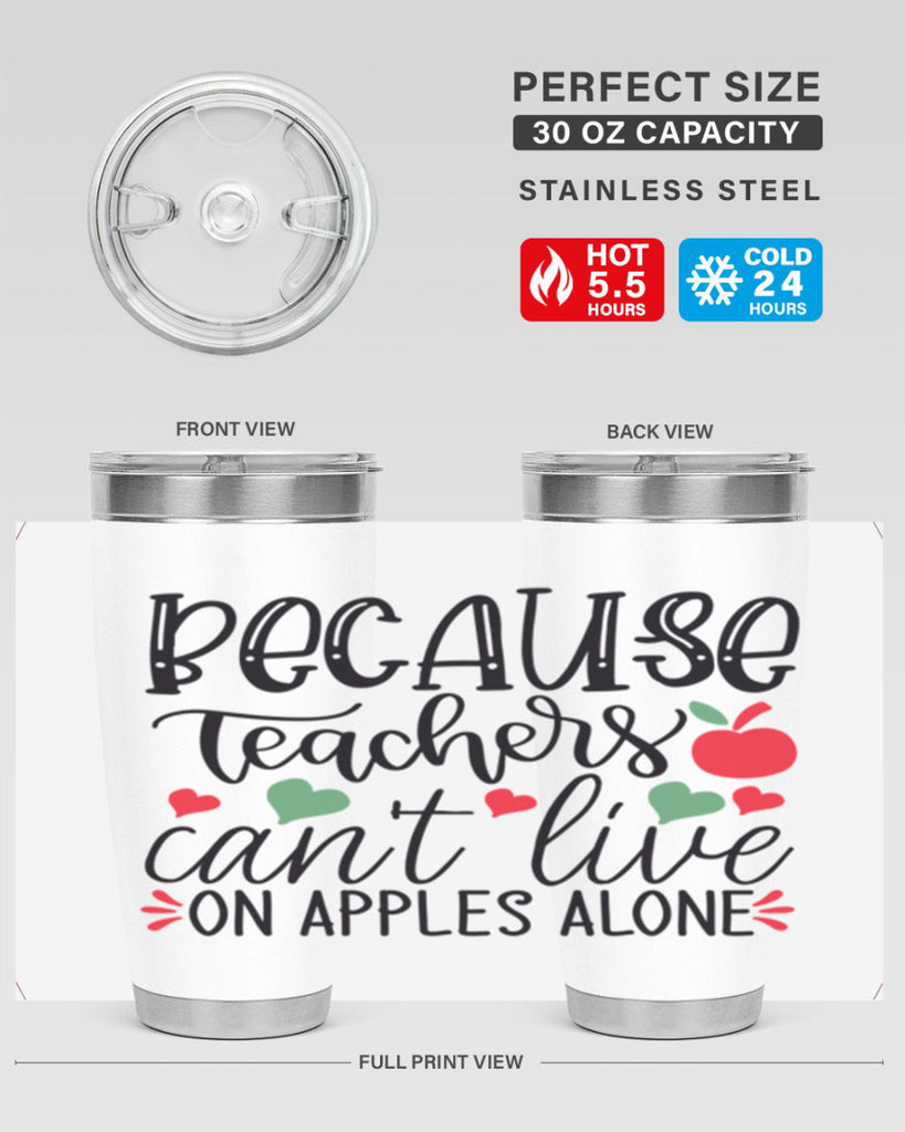 because teachers cant live on apples alone Style 192#- teacher- tumbler