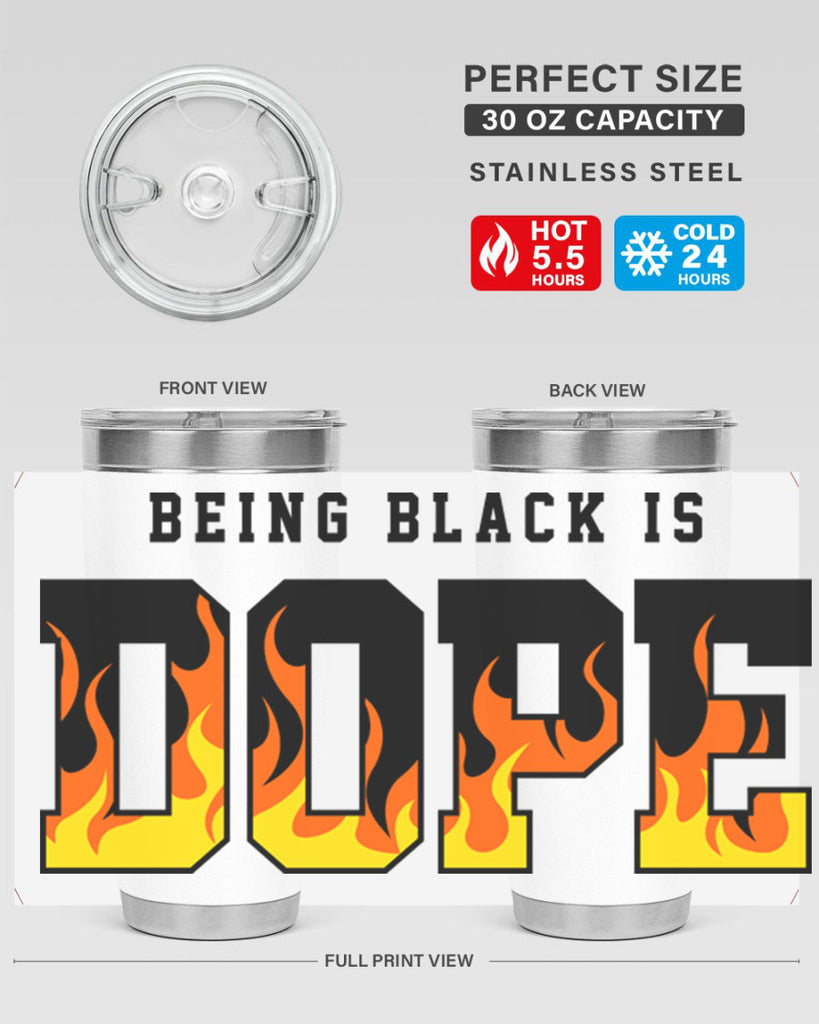 being black is dope flames 256#- black words phrases- Cotton Tank