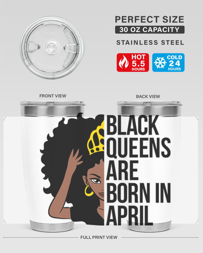 black queens are born in april 218#- black words phrases- Cotton Tank