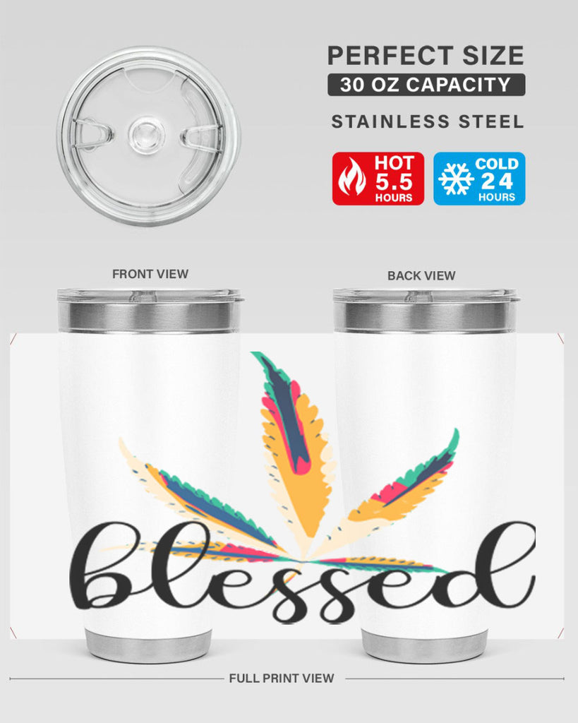 blessed colorful 19#- marijuana- Tumbler