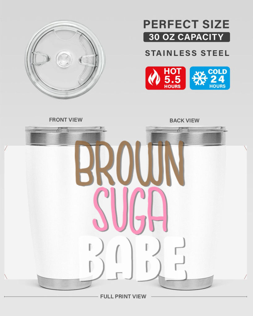 brown suga babe 190#- black words phrases- Cotton Tank