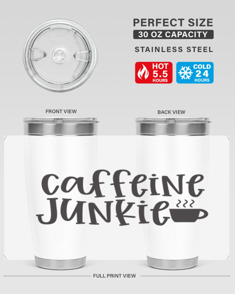 caffeine junkie 412#- mom- Tumbler