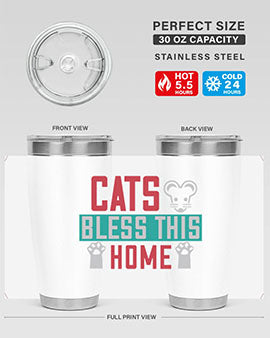 cats bless this home Style 36#- cat- Tumbler