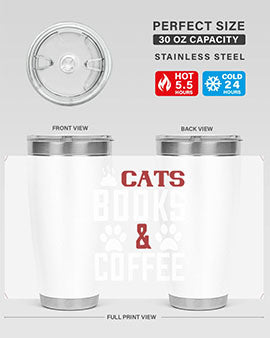 cats books and coffee Style 38#- cat- Tumbler