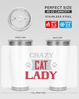 crazy cat lady Style 44#- cat- Tumbler
