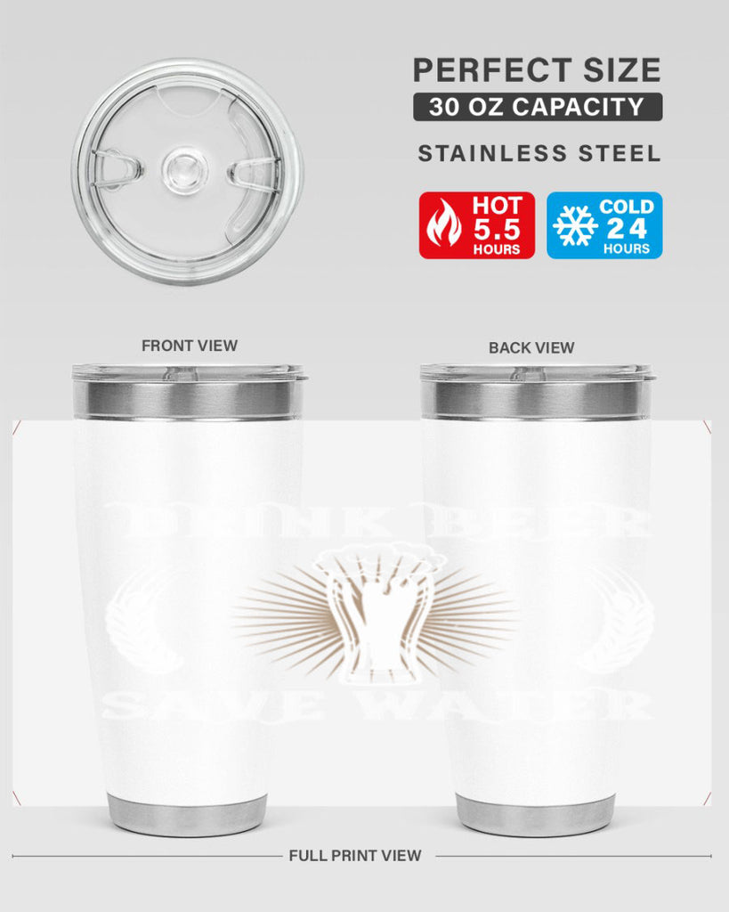 drink beer save water 93#- beer- Tumbler