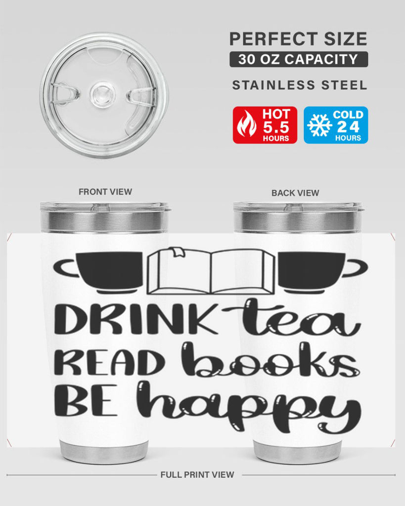 drink tea read books be happy 42#- reading- Tumbler