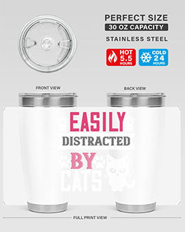 easily distracted by cats Style 47#- cat- Tumbler