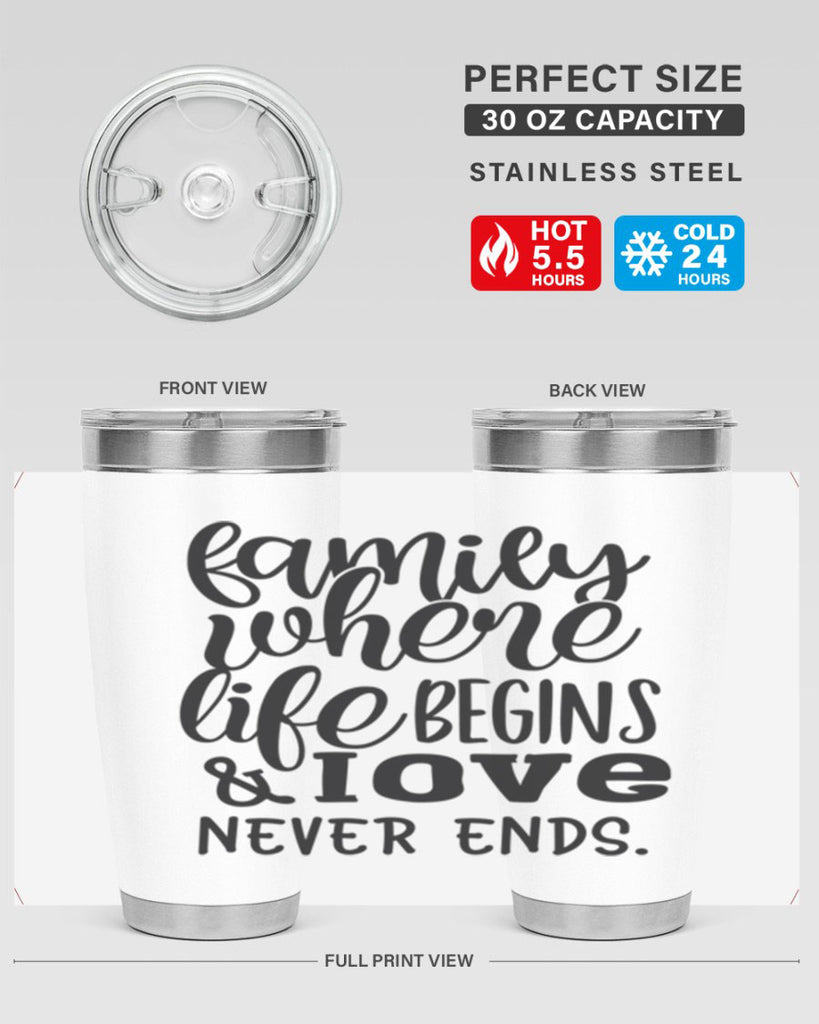 family where life begins love never ends 34#- family- Tumbler