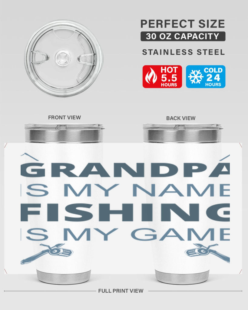 grandpa is my name 124#- fishing- Tumbler