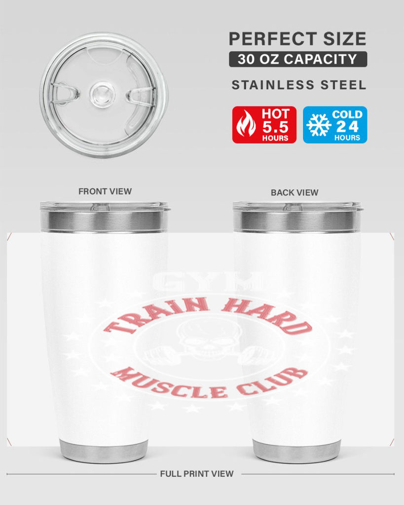 gym train hard mucle club 95#- gym- Tumbler