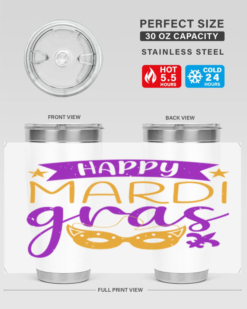 happy mardi gras 70#- mardi gras- Tumbler