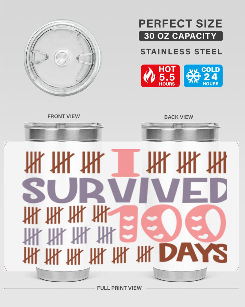 i survived 100 days 13#- 100 days of school- Tumbler