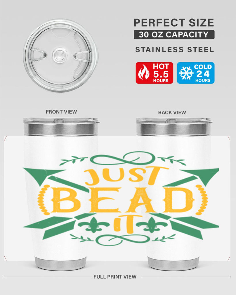 just bead it 56#- mardi gras- Tumbler