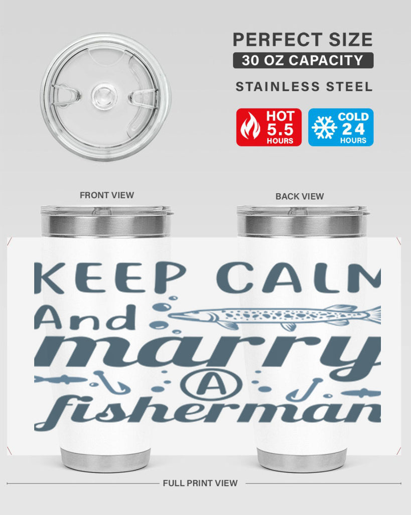 keep calm and merry 66#- fishing- Tumbler