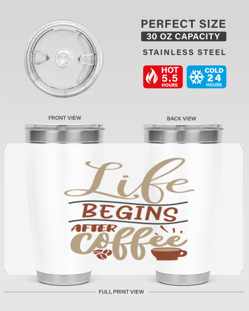 life begins after coffee 210#- coffee- Tumbler