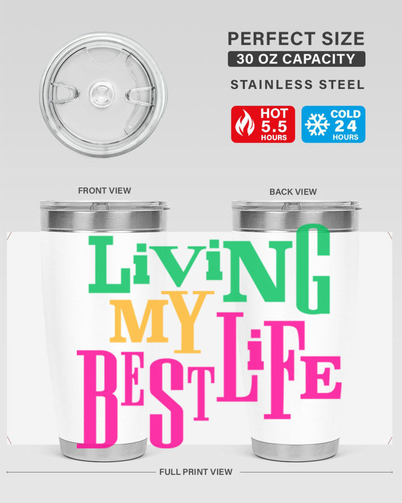 living my best life 96#- black words phrases- Cotton Tank