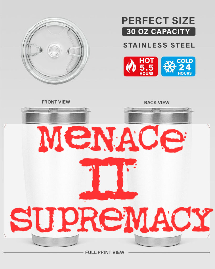 menace to supremacy 69#- black words phrases- Cotton Tank