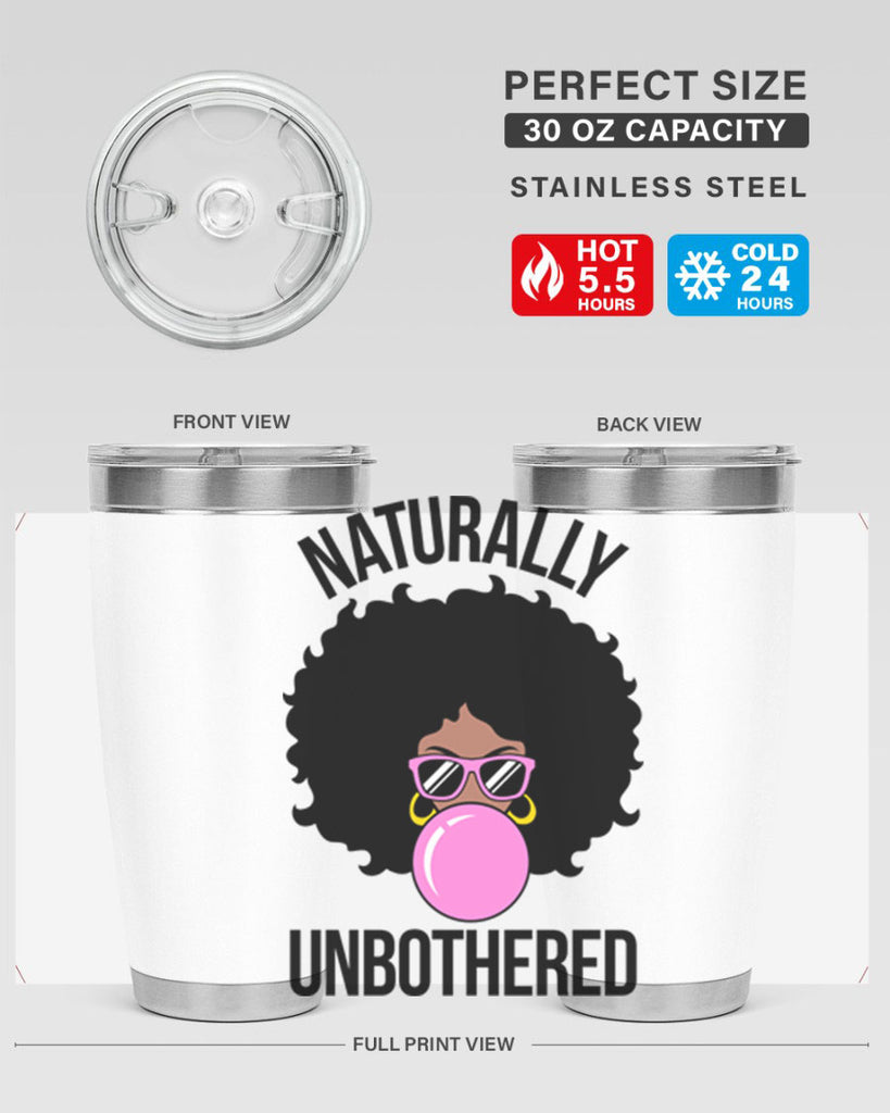 naturally unbothered afro woman 64#- black words phrases- Cotton Tank