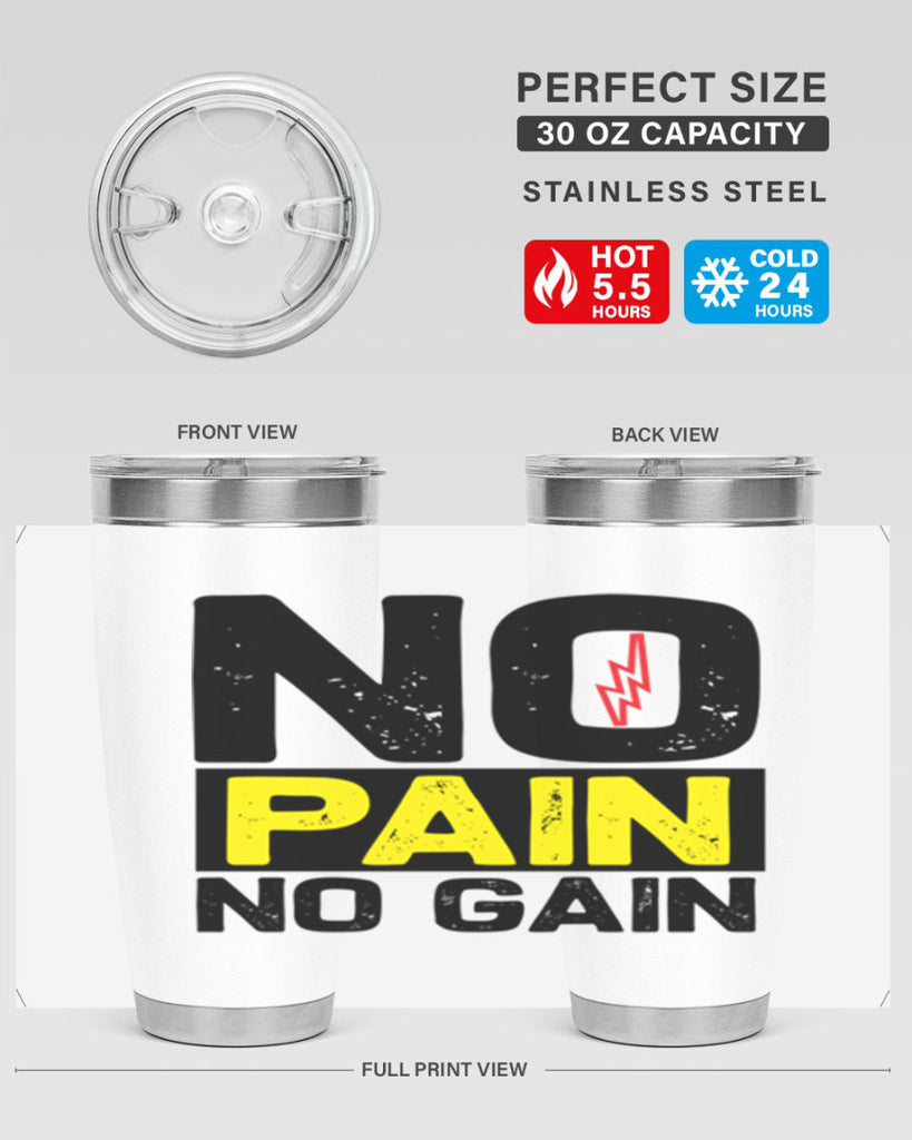 no pain no gain 5#- gym- Tumbler