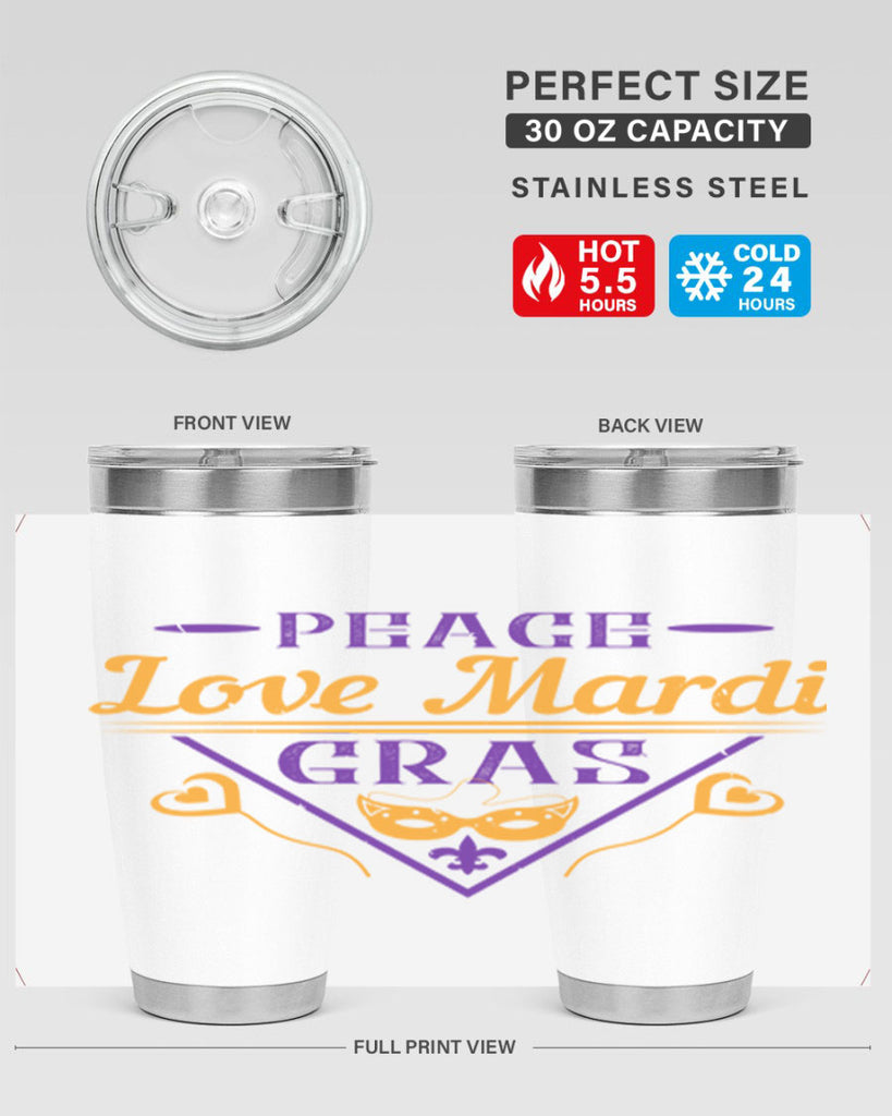 peace love mardi gras 39#- mardi gras- Tumbler