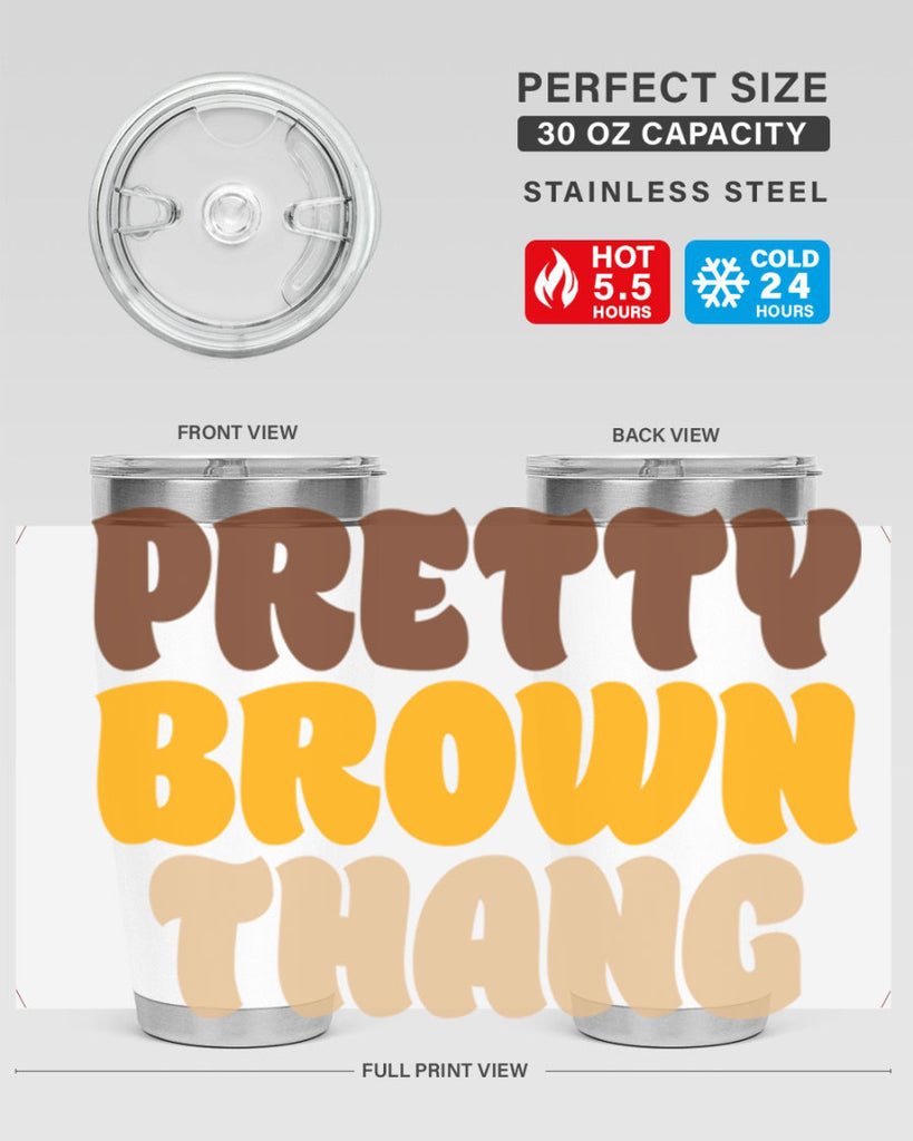 pretty  brown thang 52#- black words phrases- Cotton Tank