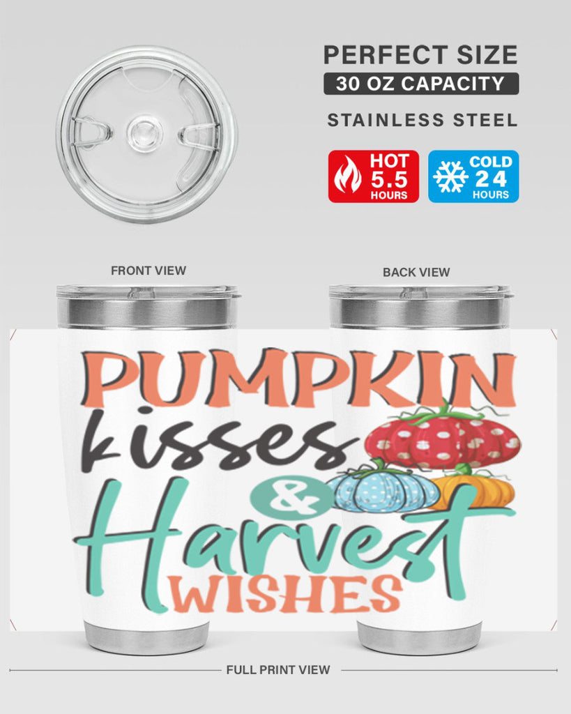 pumpkin kisses harvest wishes 526#- fall- Tumbler