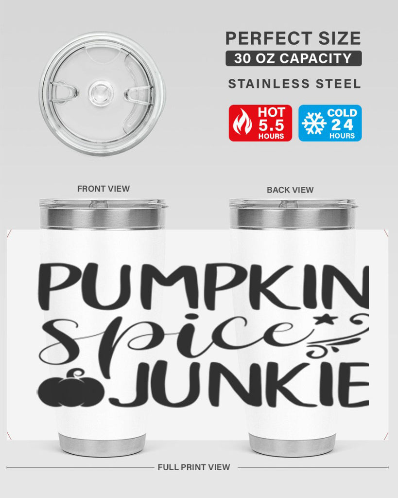 pumpkin spice junkie 548#- fall- Tumbler