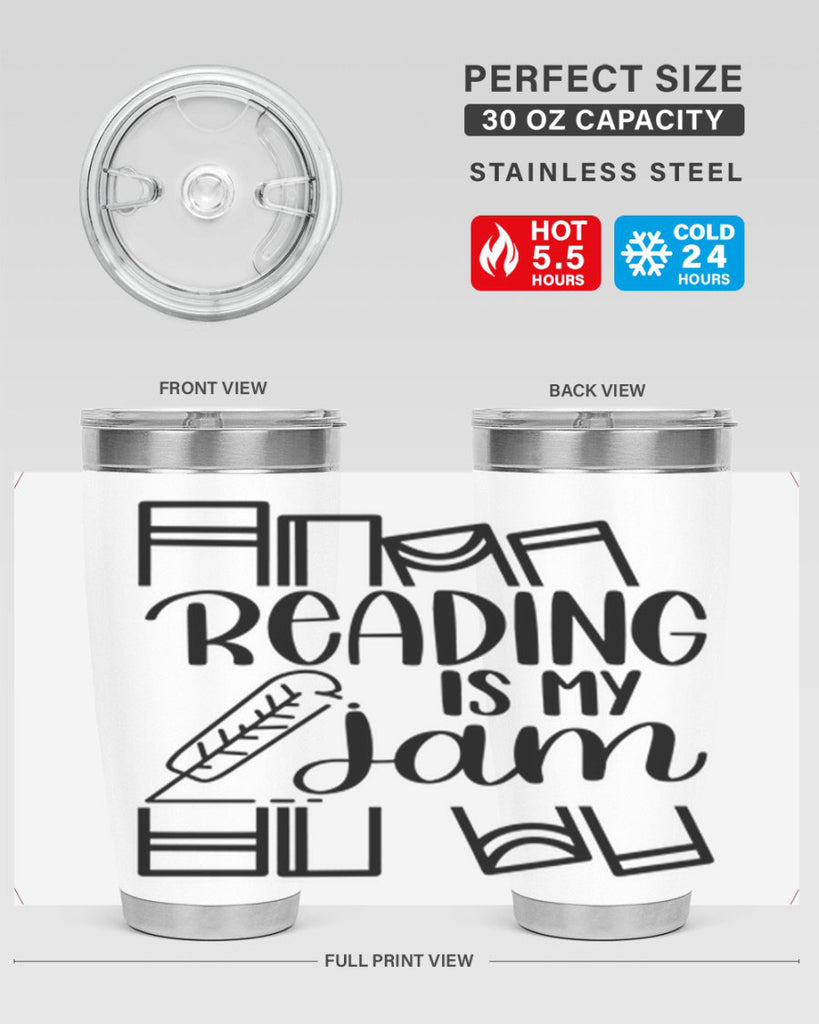 reading is my jam 29#- reading- Tumbler