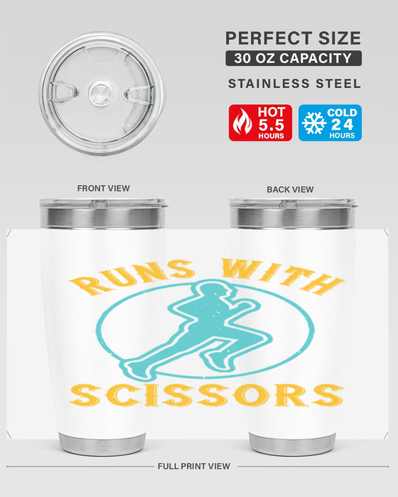 run with sclssors 25#- running- Tumbler