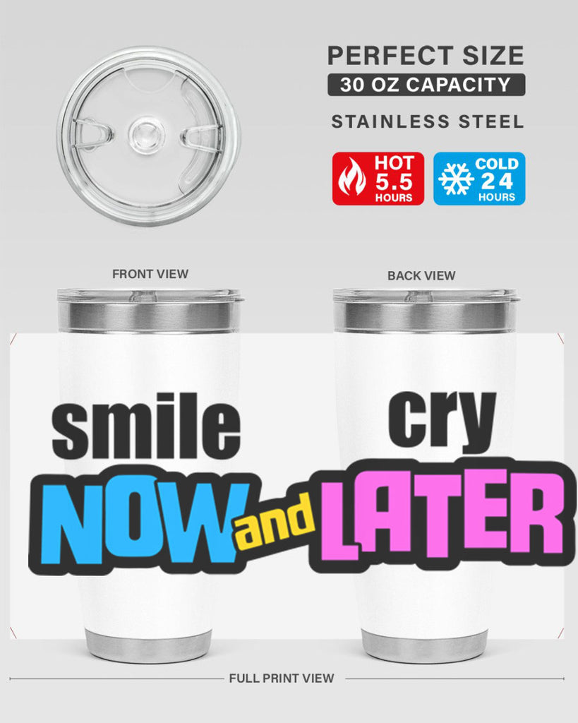 smile now and cry later 31#- black words phrases- Cotton Tank