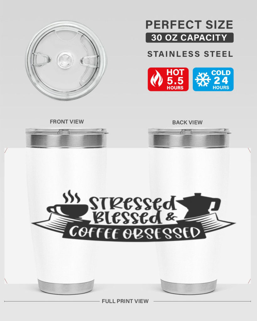 stressed blessed coffee obsessed 27#- coffee- Tumbler
