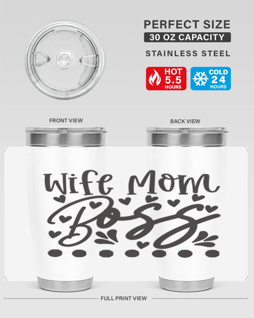 wife mom boss 358#- mom- Tumbler